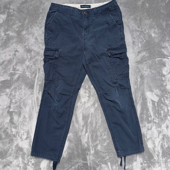 Aeropostale Other - Aeropostale Cargo Pants Mens 30 Navy Blue Ripstop Cotton Outdoor Casual Skater